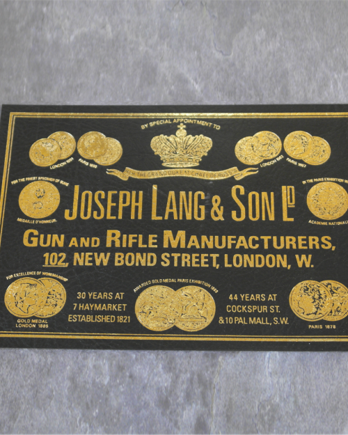 Joseph Lang & Son Case label (102, New Bond St)