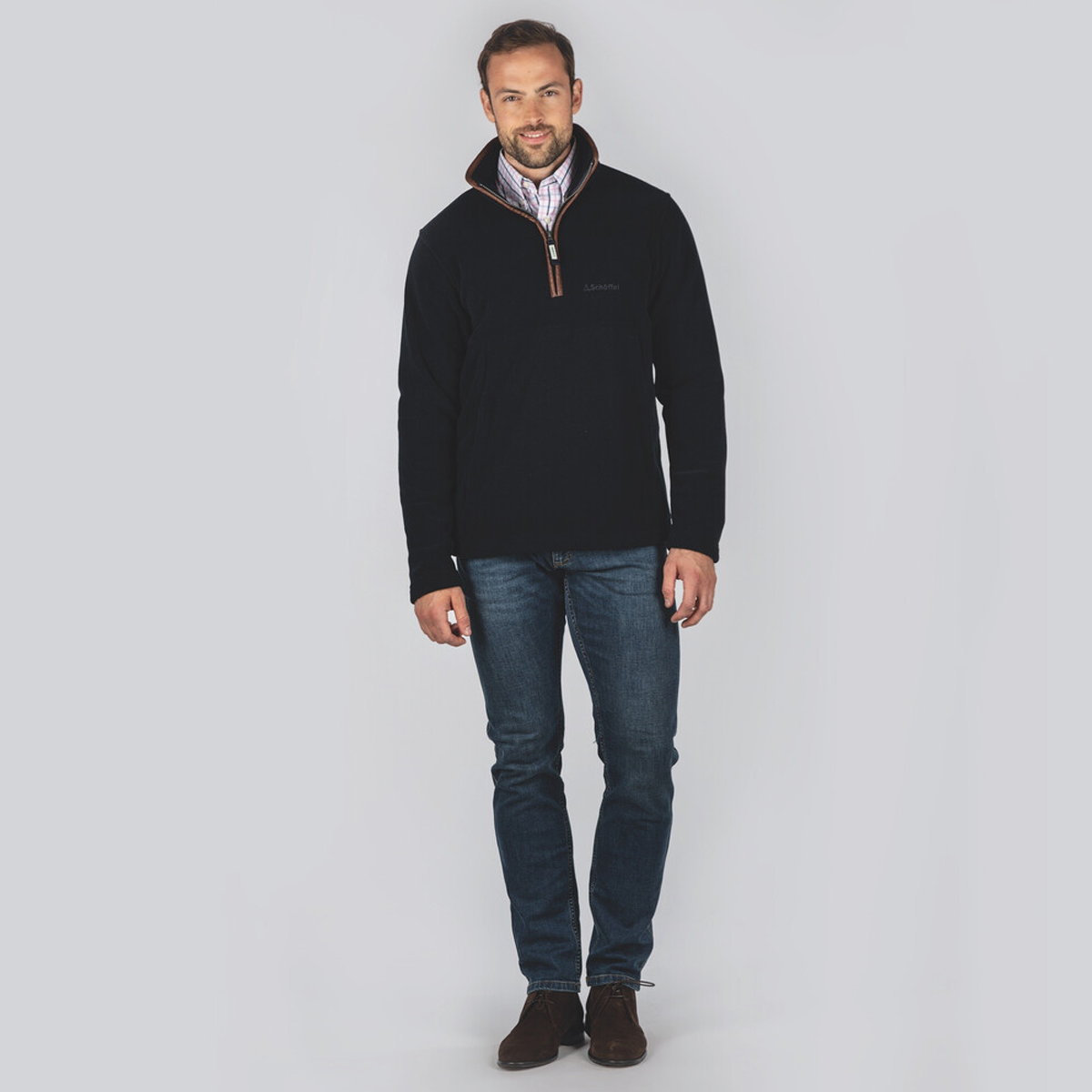 Schoffel Berkeley 1/4 Zip Fleece - Navy - Image 2
