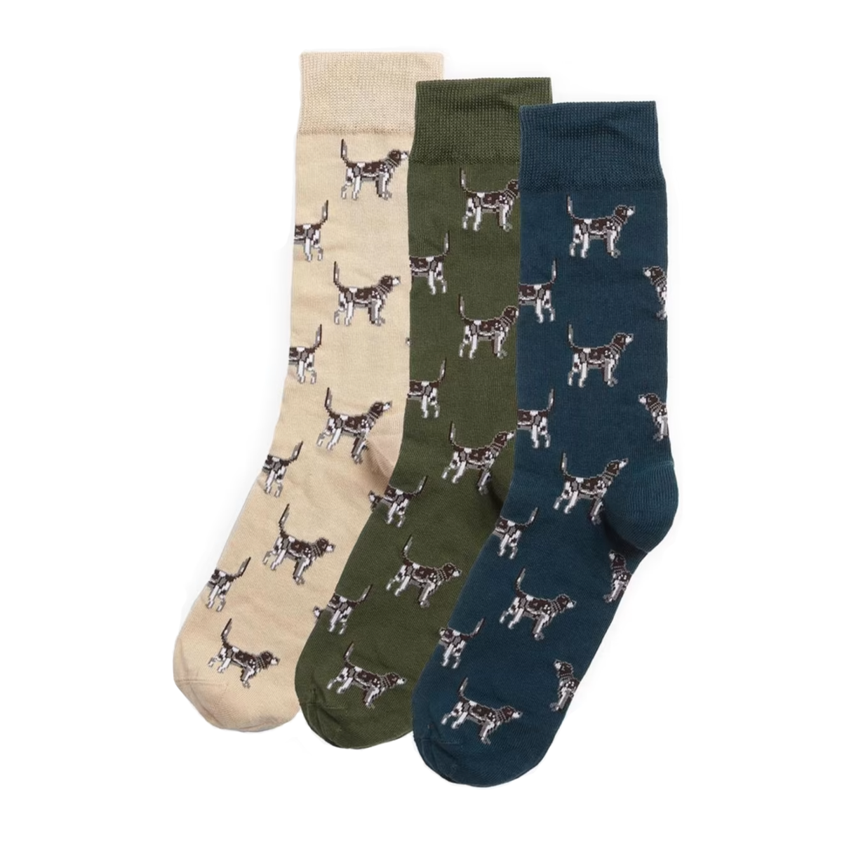 Barbour Pointer Dog Socks Gift Box - Forest Mist
