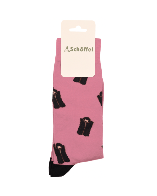 Schoffel Ladies Single Cotton Sock - Pink Lyndon