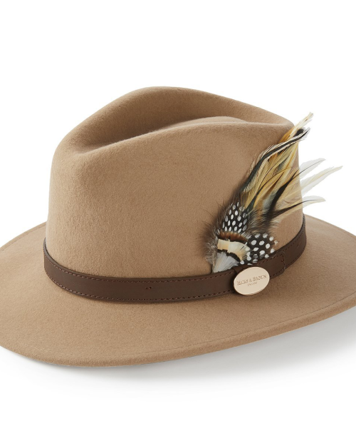 Hicks & Brown The Suffolk Fedora (Fawn  Feather) - Camel