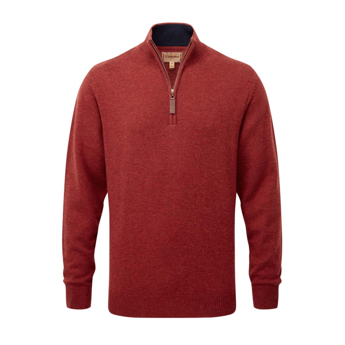 Schoffel Lewis Lambswool 1/4 Zip Jumper - Deep Red