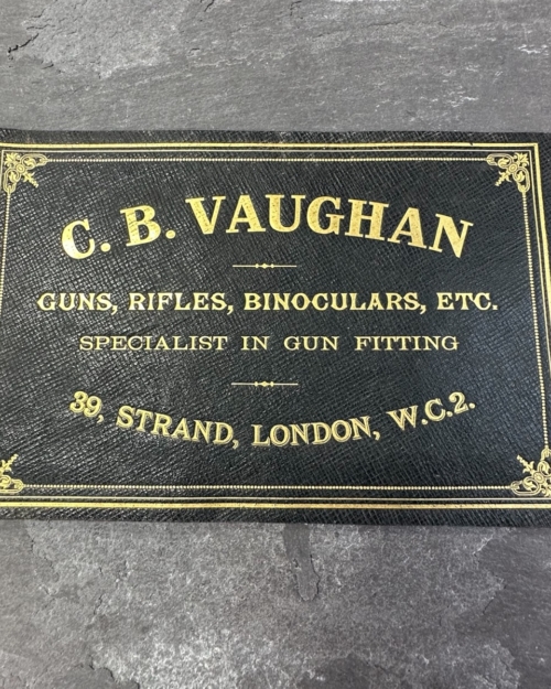 C.B Vaughan Leather Case Label.