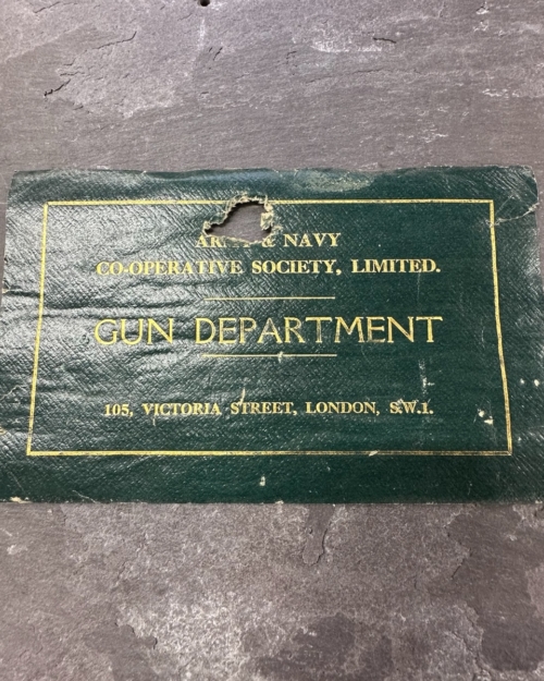 Army & Navy Green Leather Case Label