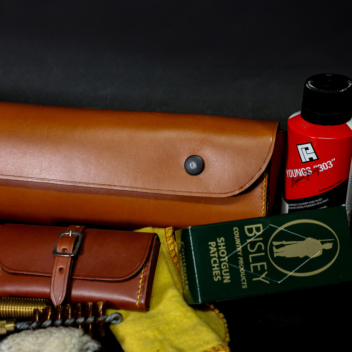 CR & Co Cleaning Pouch with Accessories in Tan Leather - Image 2