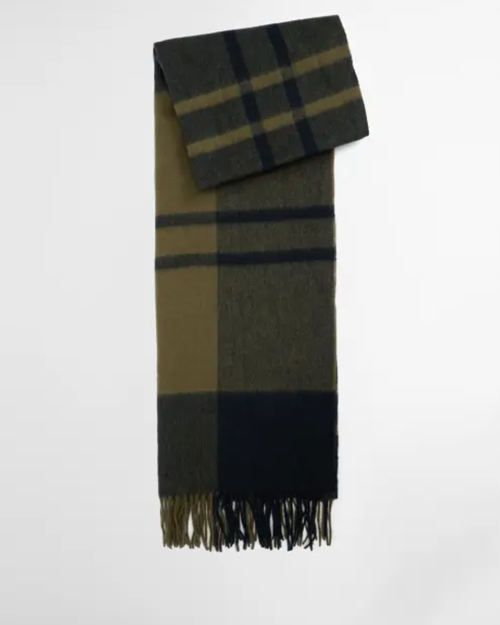 Barbour Maxine Tartan Lambswool Scarf - Black/ Olive