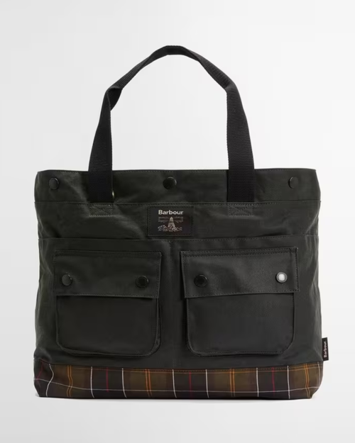 Barbour Field Wax Tote Bag - Sage