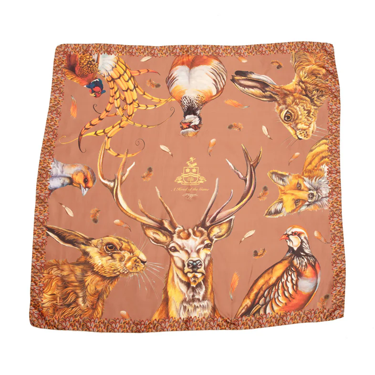 Clare Haggas A Head Of The Game Large Square Silk Scarf - Mocha - Image 2