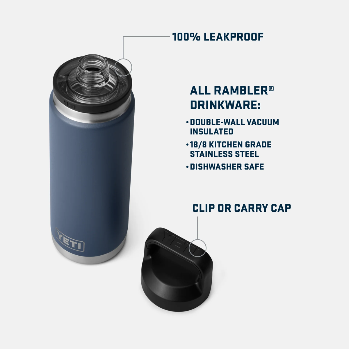 Yeti Rambler 26oz Bottle - White - Image 2