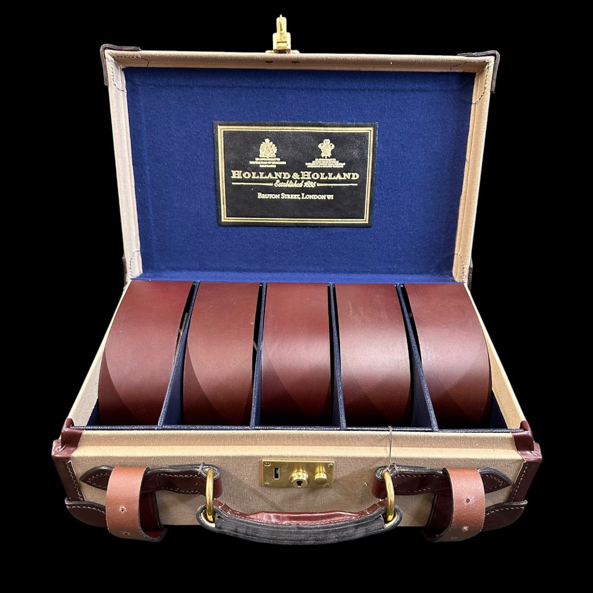 Holland & Holland Best Lightweight Canvas & Leather Cartridge Magazine (250) - Khaki Canvas - Image 3