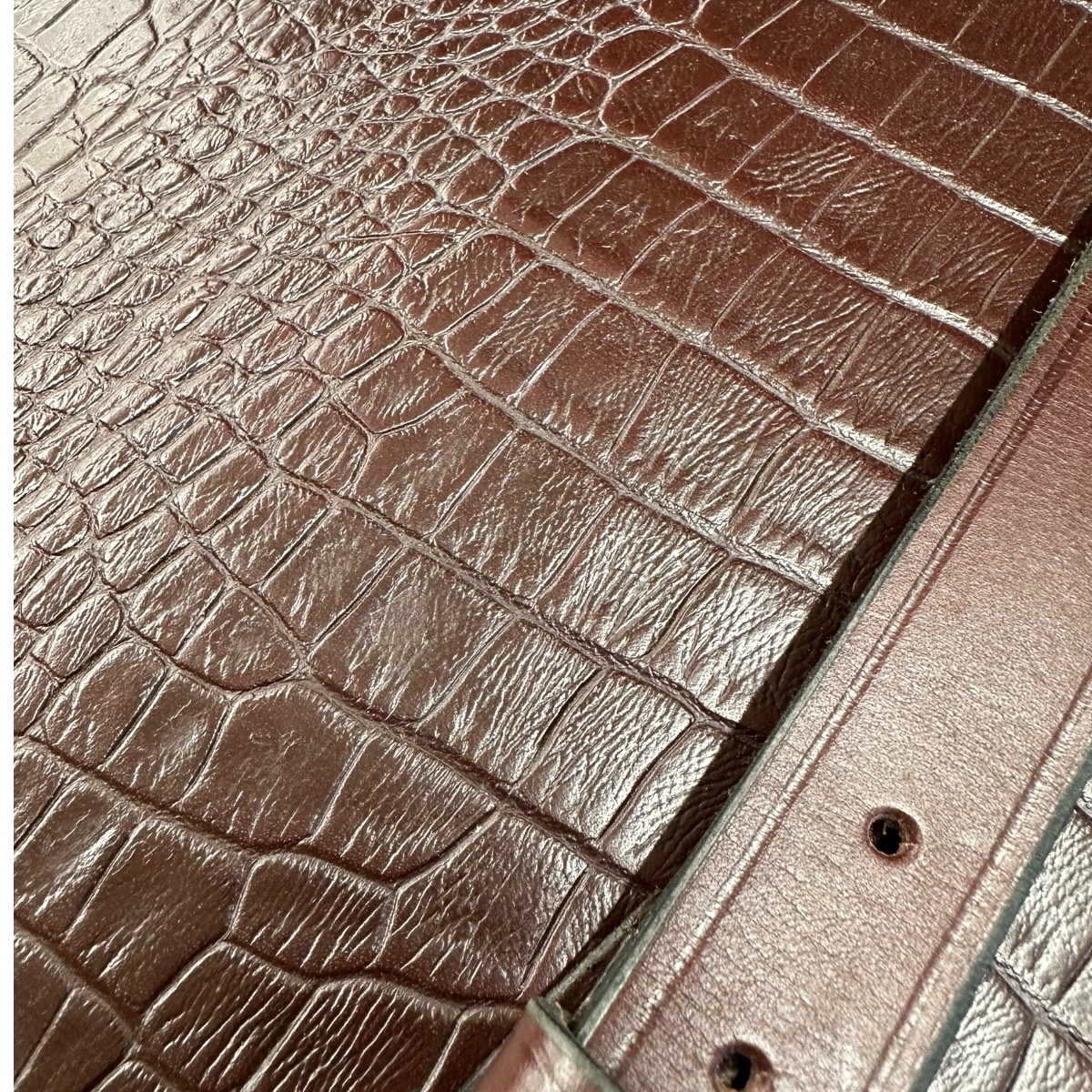 James Purdey Best Oak & Leather Cartridge Magazine (250) - Dark Brown (faux crocodile print) - Image 6