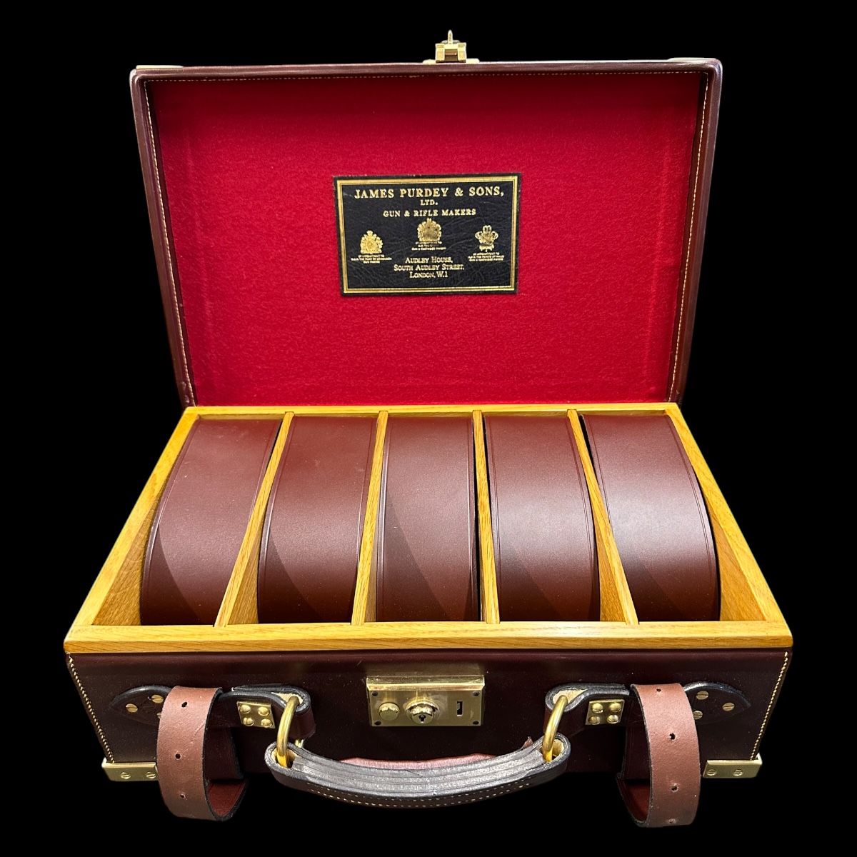 James Purdey Best Oak & Leather Cartridge Magazine (250) - Dark Brown - Image 3