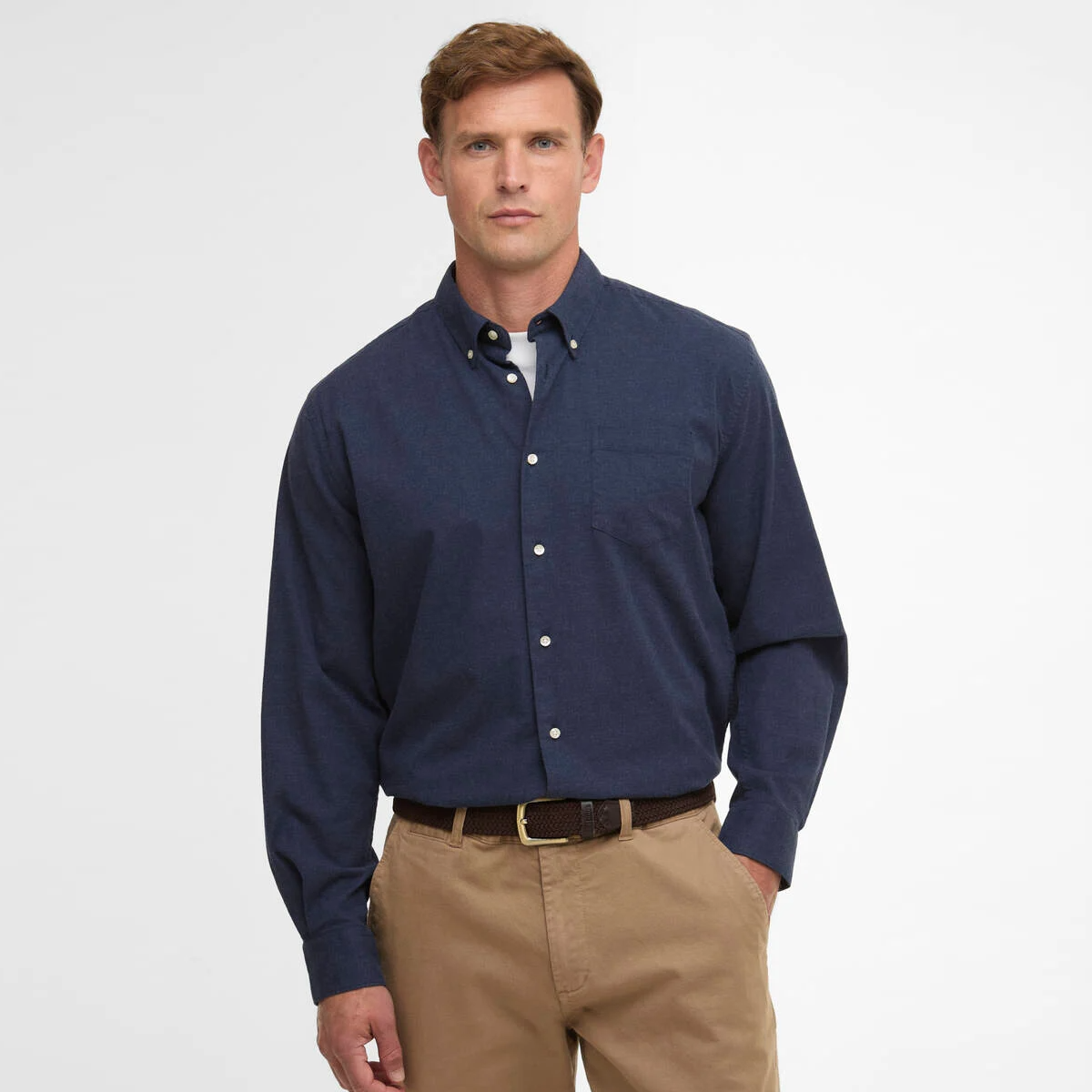 Barbour Aukside Regular Shirt - Navy Marl - Image 2