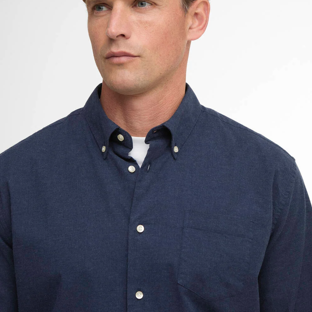 Barbour Aukside Regular Shirt - Navy Marl - Image 4