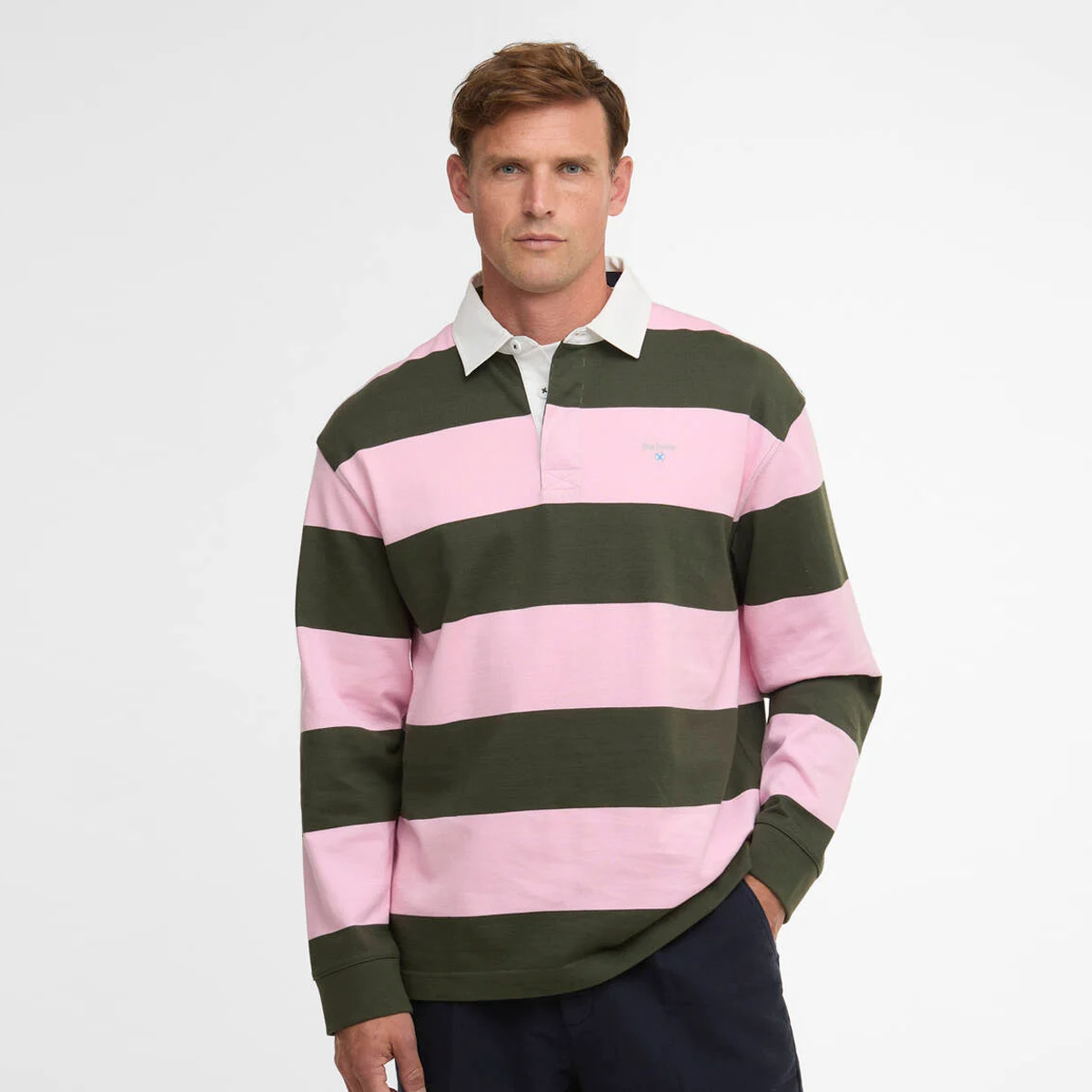 Barbour Broome Rugby Shirt - Pink - Image 2